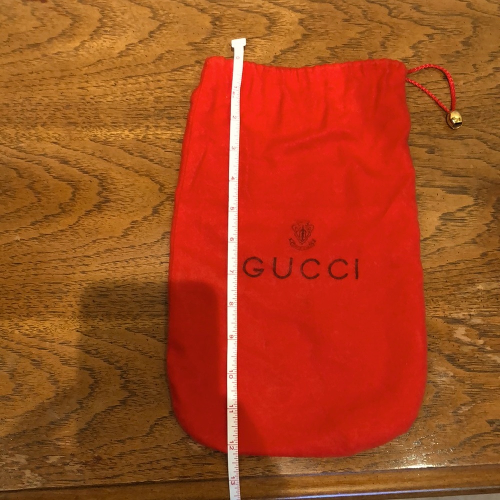 Authentic Vintage Gucci Red Flannel Drawstring Dust Bag Pouch - 13”